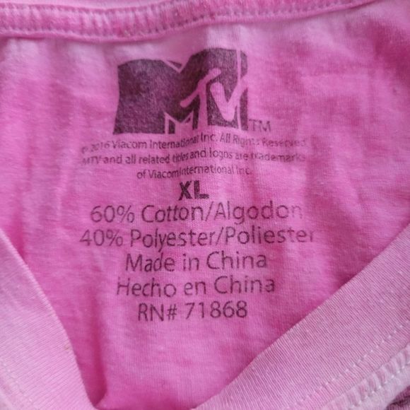 MTV Pink Tie Dye Graphic Tee Top - Picture 4 of 4